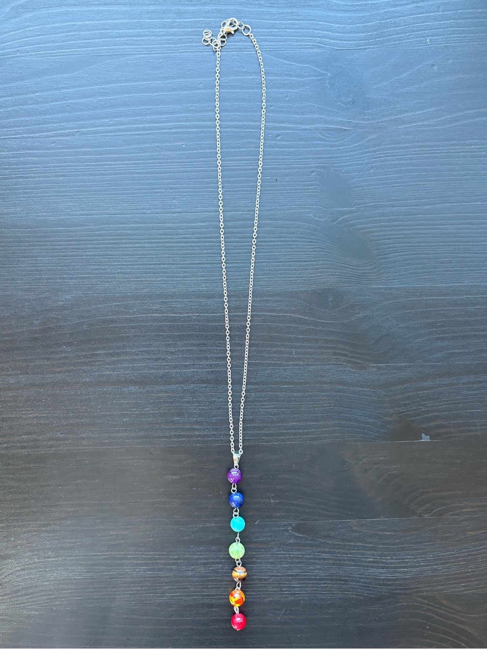 Rainbow Beaded Pendant Necklace